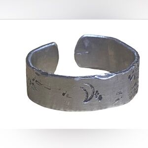 Handmade stamped Adjustable ring